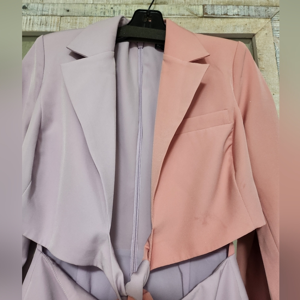 Lavish Alice Color Block Blazer Wrap Dress - Picture 14 of 16